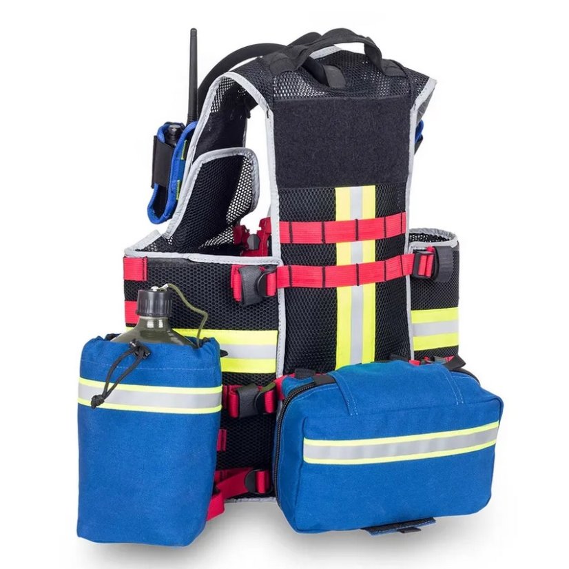E-VEST'S - záchranářská vesta (odepínatelné kapsy) - Velikost: L/XL červená