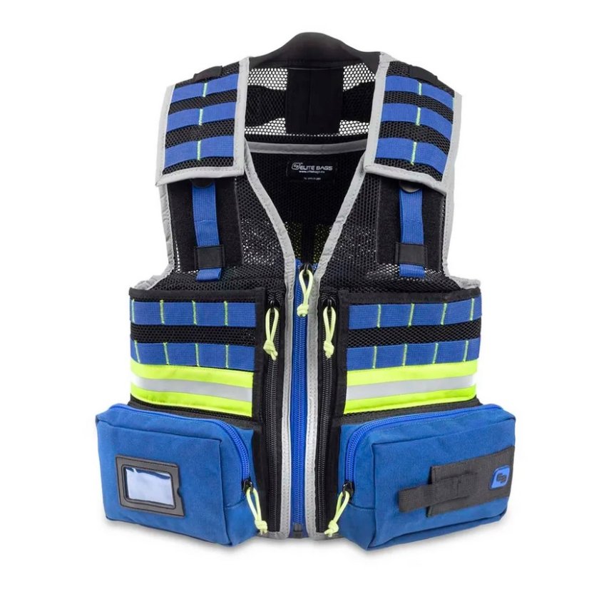 E-VEST'S - záchranářská vesta (přišité přední kapsy) - Velikost: S/M červená