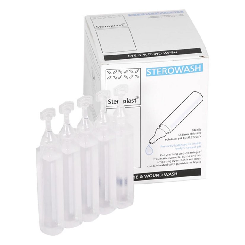 Sterowash 20 ml - výplach očí v ampulích