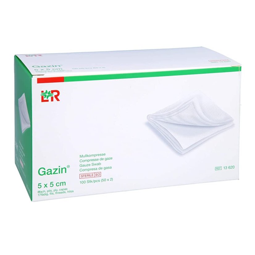 Gazin sterilní 5 cm x 5 cm (50 obálek á 2 ks)