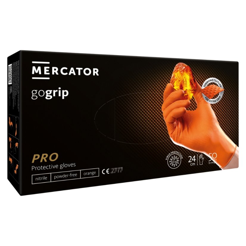 MERCATOR GoGrip Orange - nitrilové zesílené rukavice