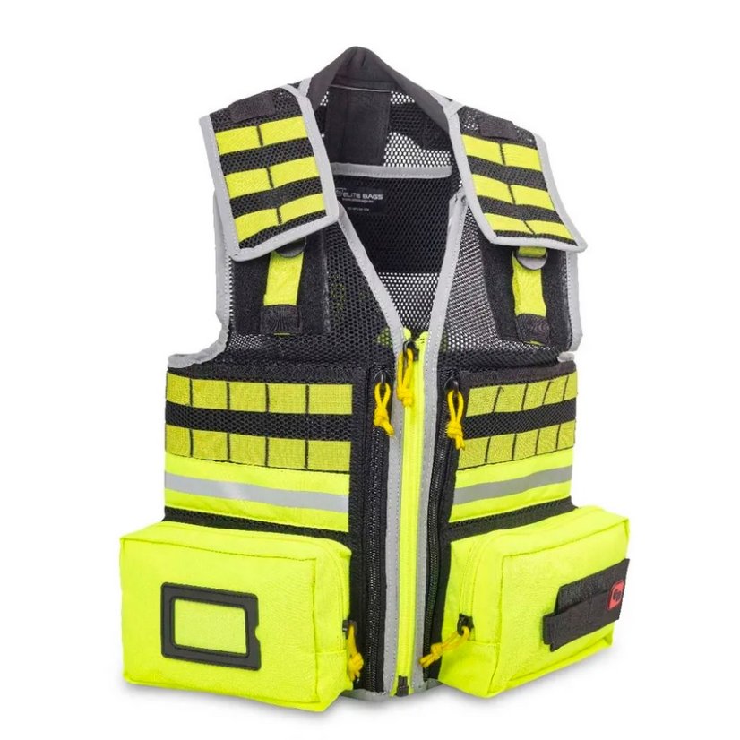 E-VEST'S - záchranářská vesta (odepínatelné kapsy) - Velikost: L/XL červená