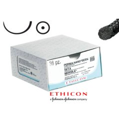 Ethicon PERMA - HAND 3-0, 75 cm černý s jehlou - 1 ks (šicí materiál)