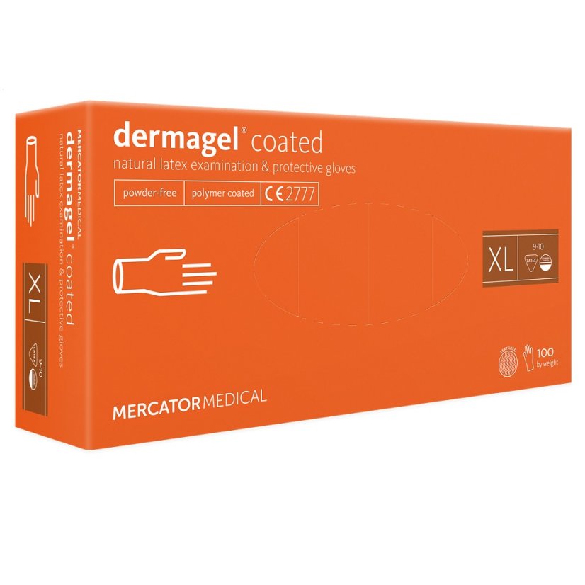 DERMAGEL Coated - latexové rukavice 100 ks - Velikost: XL Extra Large