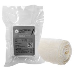 Primed compressed gauze