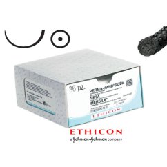 Ethicon PERMA - HAND 3-0, 75 cm černý s jehlou - 1 ks (šicí materiál)