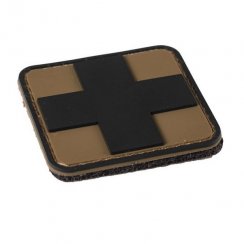 Nášivka Velcro 3D Medic Cross BLACK/ COYOTE 5 cm