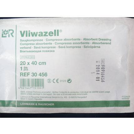 VLIWAZELL– sterilní komprese 20x40 cm 30 ks