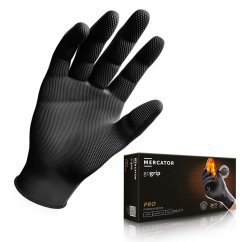 MERCATOR GoGrip Black - nitrilové zesílené rukavice