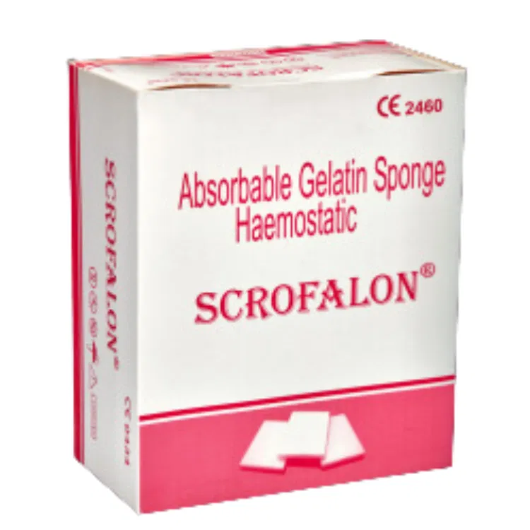 SCROFALON Standard - hemostatická želatinová houbička 8x5x1 cm