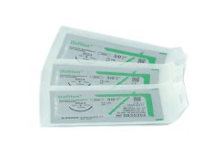 Dafilon modrý s jehlou - šicí materiál 1 ks