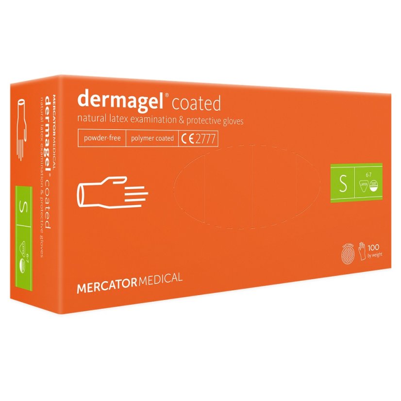 DERMAGEL Coated - latexové rukavice 100 ks - Velikost: S Small