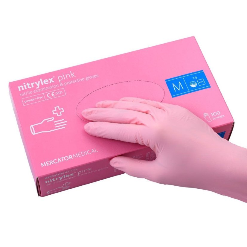 NITRYLEX Pink - nitrilové rukavice růžové 100 ks