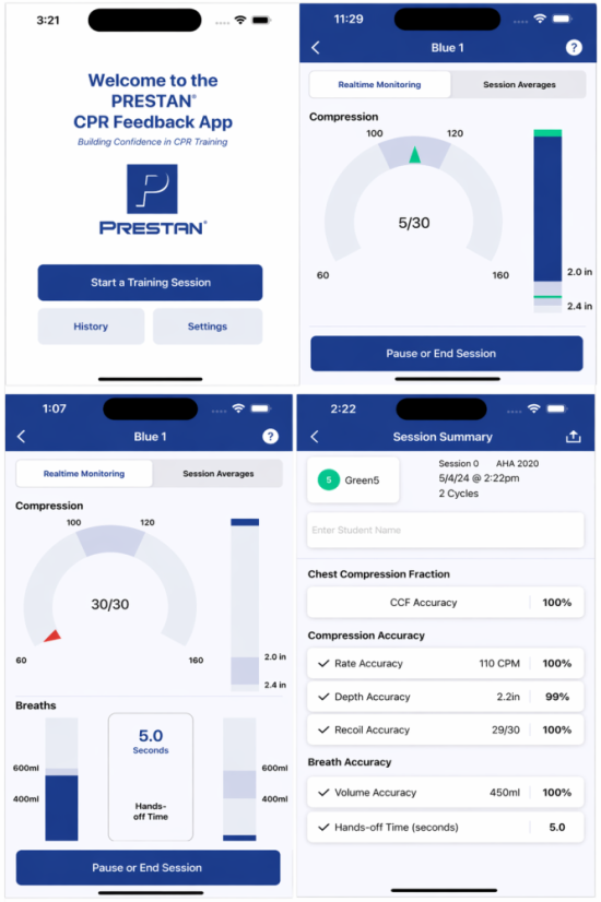 Prestan Professional 2000 -  figurína kojence s KPR monitorem a Bluetooth
