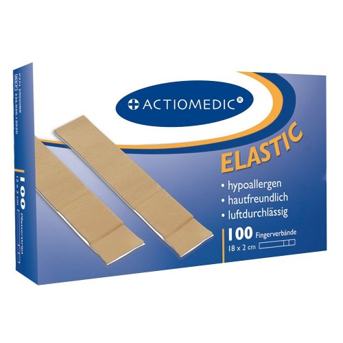 ACTIOMEDIC ELASTIC LONG - elastické náplasti (100 ks) - Rozměry: 18 cm x 2 cm