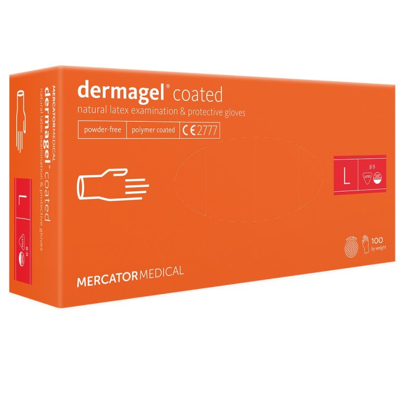 DERMAGEL Coated - latexové rukavice 100 ks - Velikost: S Small