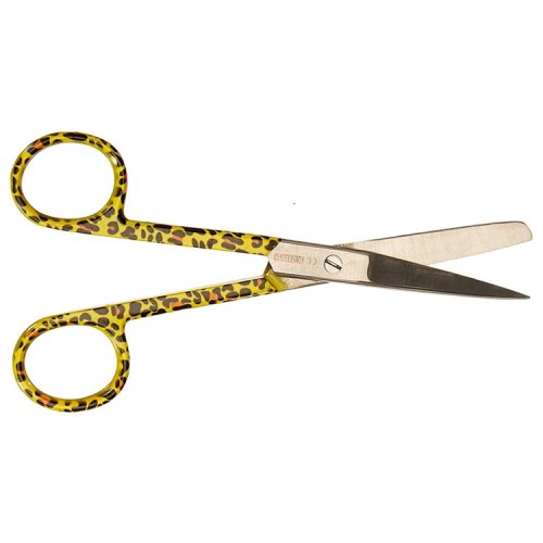 Nůžky rovné hrotnato-tupé 14 cm - leopard