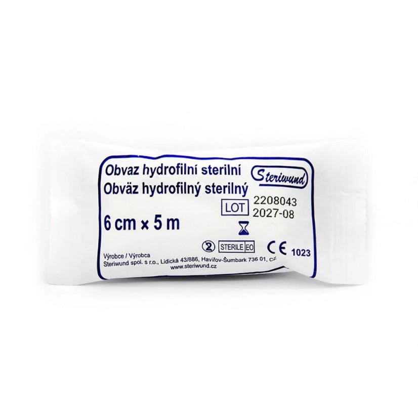 Obinadlo hydrofilní sterilní 6 cm x 5 m