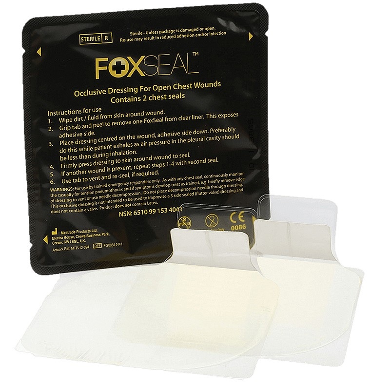 FOX Chest Seal 2 ks - hrudní krytí bez ventilu FOX Chest Seal 2 ks - hrudní krytí bez ventilu