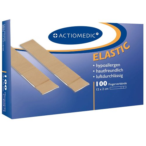 ACTIOMEDIC ELASTIC LONG - elastické náplasti (100 ks) - Rozměry: 18 cm x 2 cm
