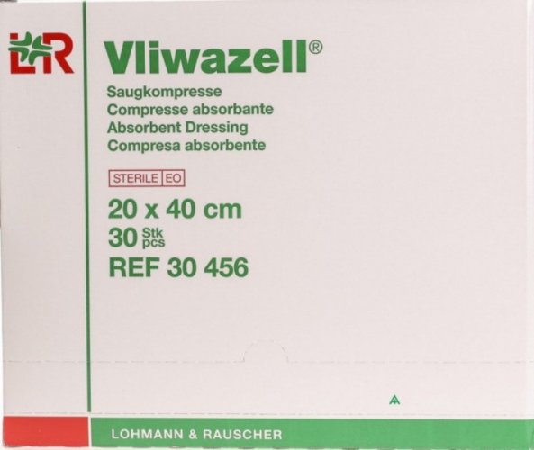 VLIWAZELL– sterilní komprese 20x40 cm 30 ks