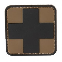 Nášivka Velcro 3D Medic Cross BLACK/ COYOTE 5 cm